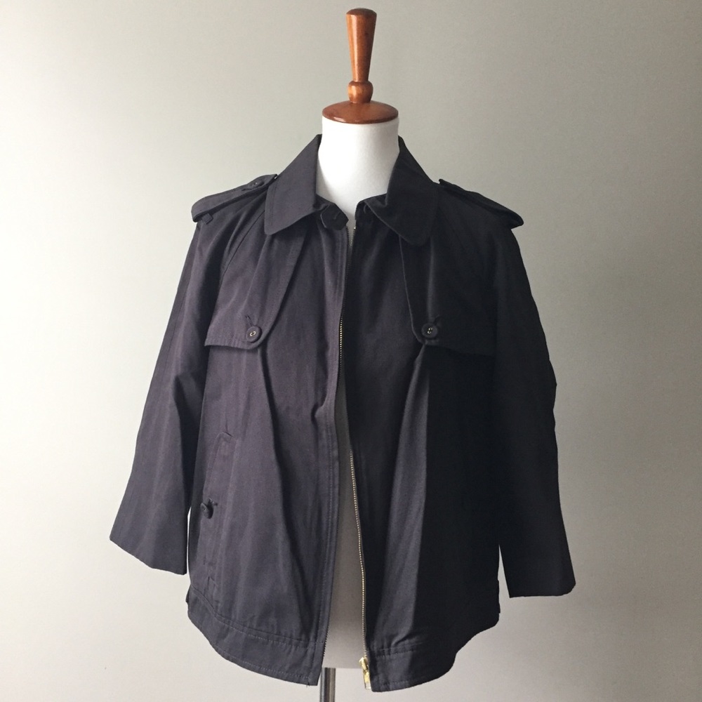 French Connection Textured Gray Zip Up Jacket